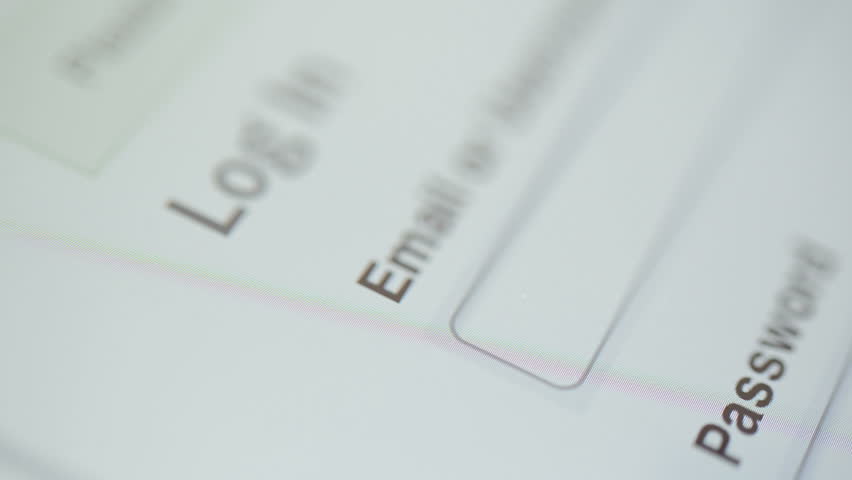 Login and password input on a tablet pc