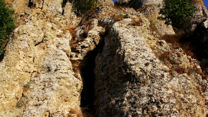 Limestone formations from an ancient sea bed.Dating back to the Jurassic period.(steady footage)
