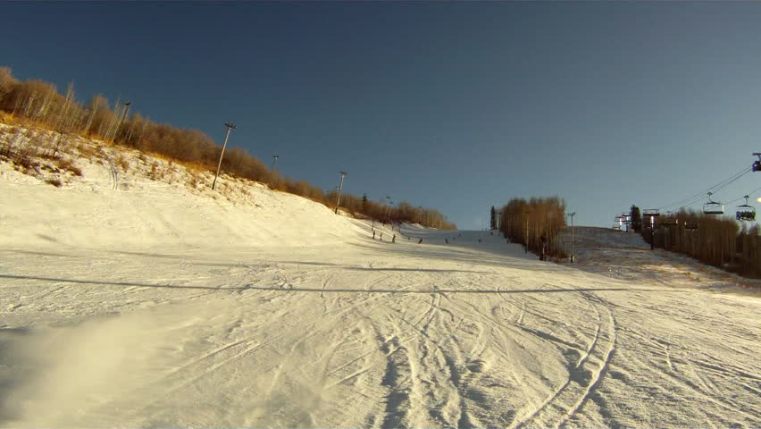 PARK CITY, UNITED STATES OF AMERICA - 1/1/2012 Dangerous Snowboarding at Utah, Park City, USA