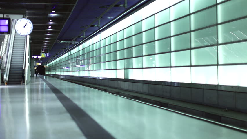 Modern Train Station with People and Train Dynamic  in 1080p HD
