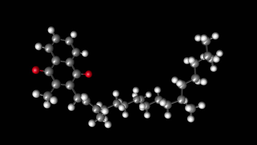A molecular ball and stick model of vitamin K.