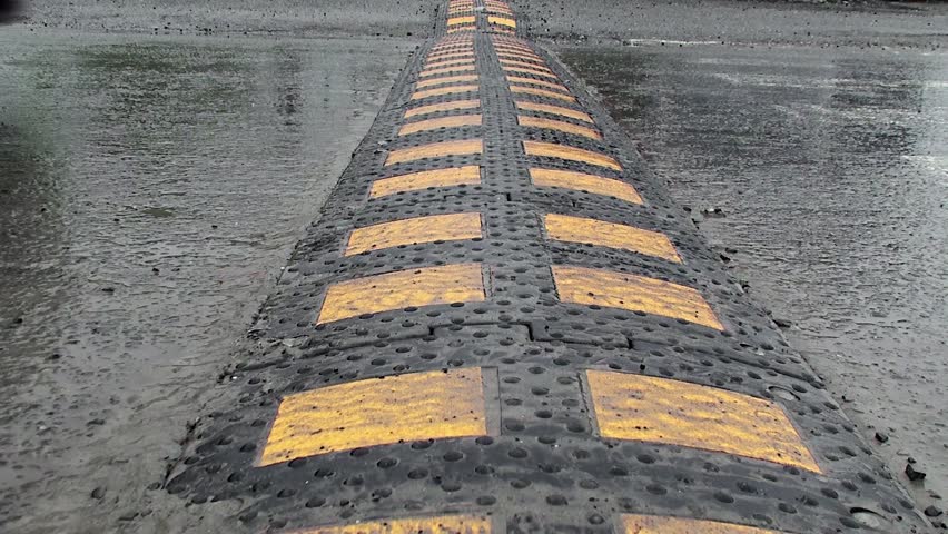 Car path through a speed bump
