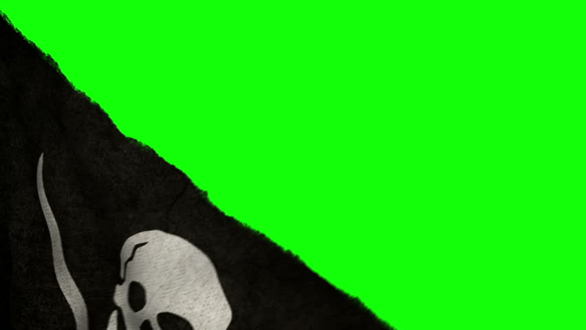 Pirate Flag Rising and Waving