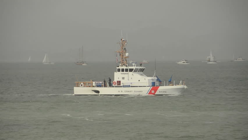 SAN FRANCISCO - OCTOBER 2: US Coast cutter patrols the San Francisco Bay on October 2, 2012 ahead of America's Cup boat race