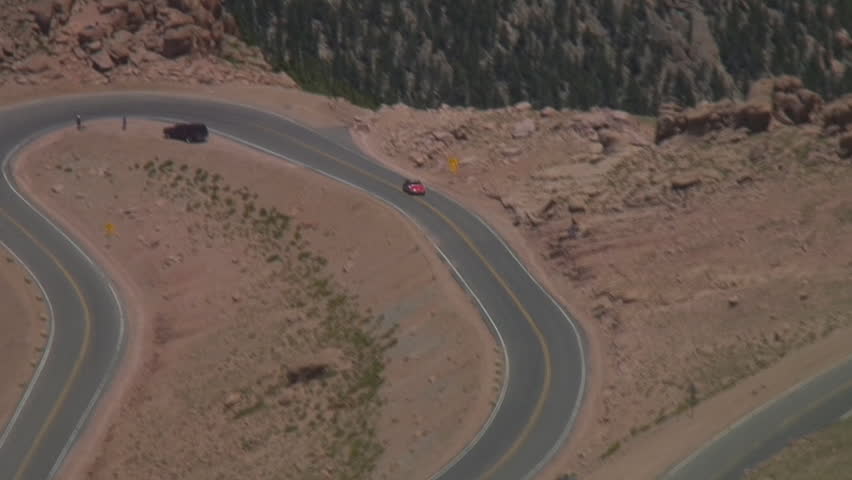 Colorado Springs - July 19: Clint Vahsholtz races to the summit during the 86th running of the Pikes Peak International Hill Climb in Colorado Springs, Colorado July 19, 2008.