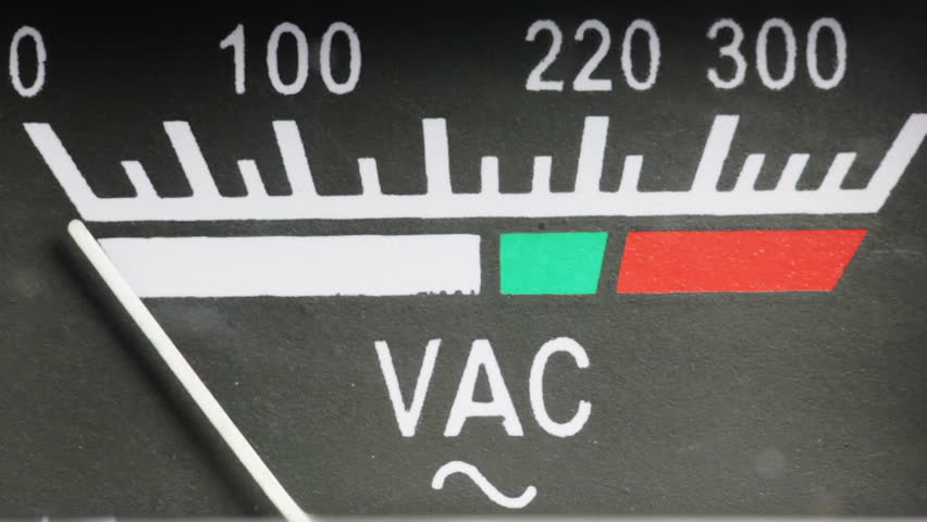 Vintage analog volt meter close up