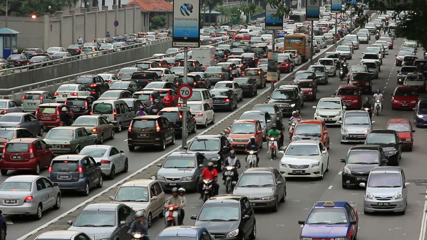 KUALA LUMPUR - MARCH 2012: traffic jam in city center