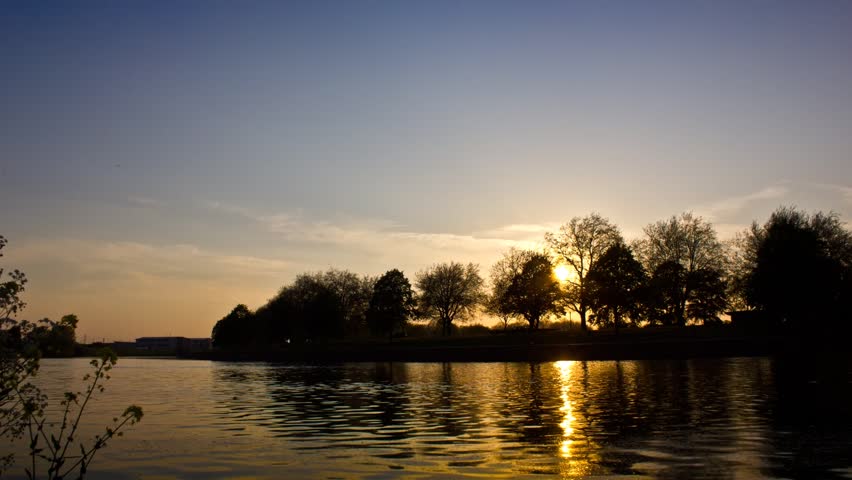 Sunset on the river timelapse