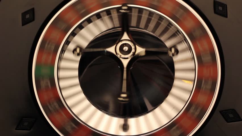 Spinning Roulette wheel with ball