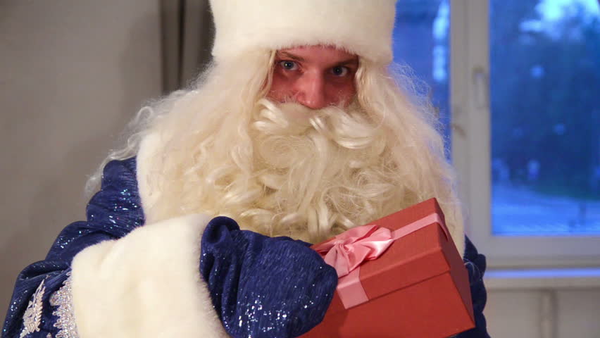 santa claus makes a magic present