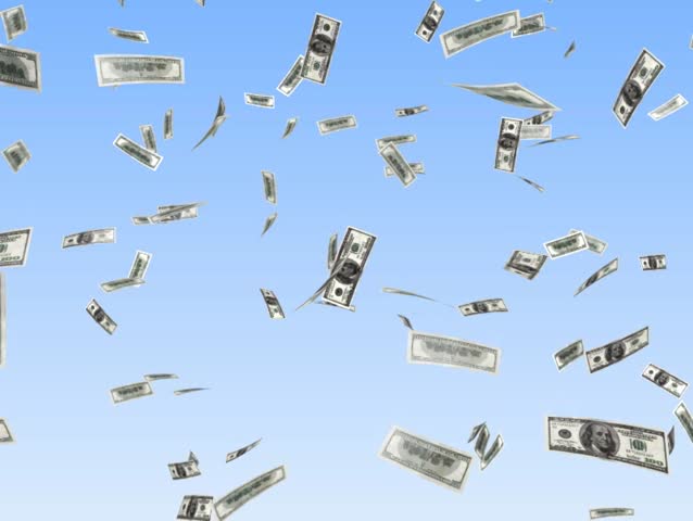 Falling dollars from sky