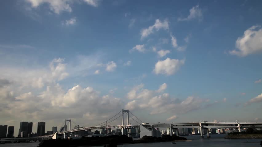 TOKYO, JAPAN â NOVEMBER 10: Statue of Liberty replica at Odaiba, overlooking the Rainbow Bridge in Tokyo Bay November 10, 2011