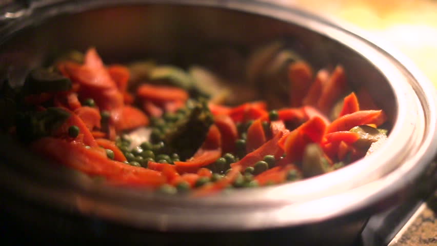 Cooked food in the pan