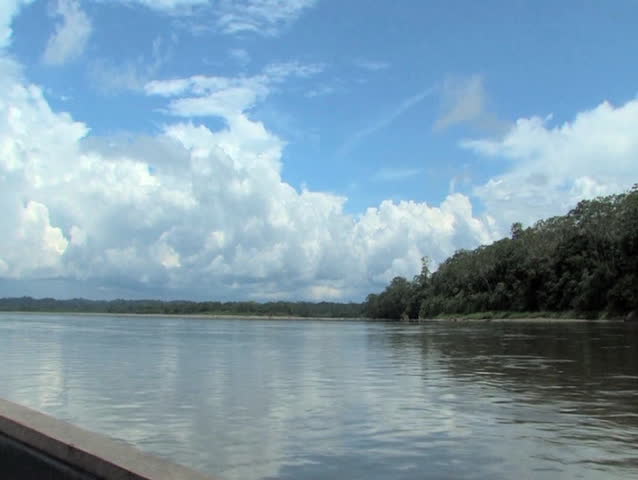 Boating Rio Napo River in the Ecuadorian Amazon