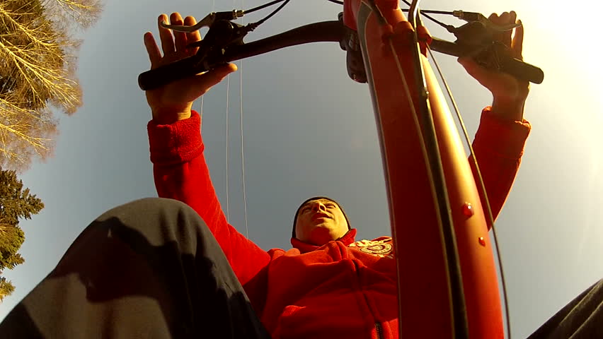 cycling bicycle. Sequence. POV. 