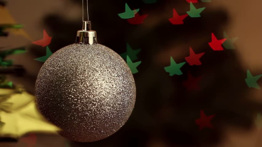 Christmas-tree decorations on star-shaped background