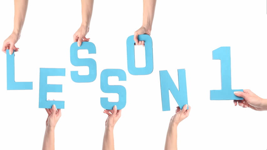 Female hands holding letters LESSON 1