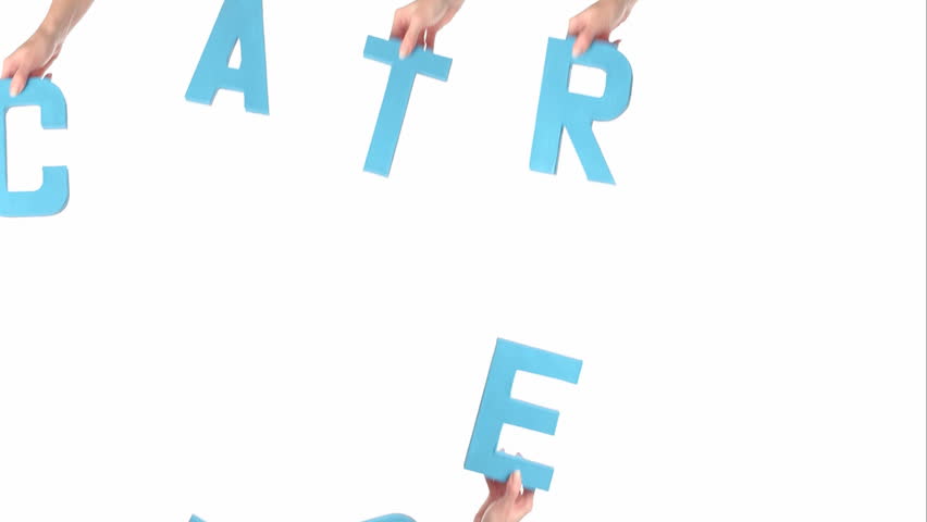 Female hands holding letters CHAPTER 2