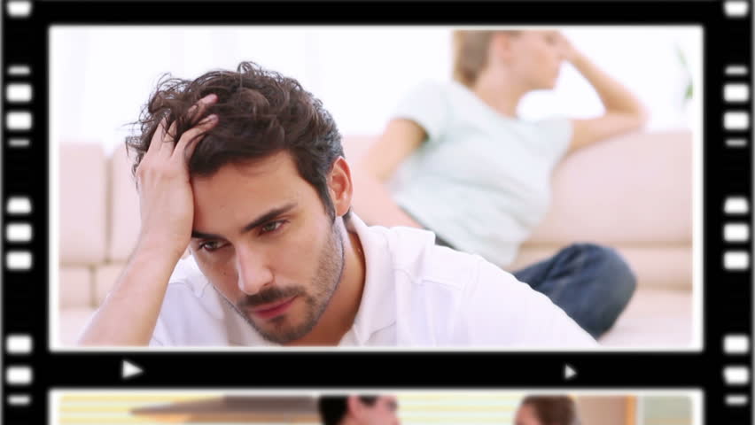 Animation of couples having arguments indoors
