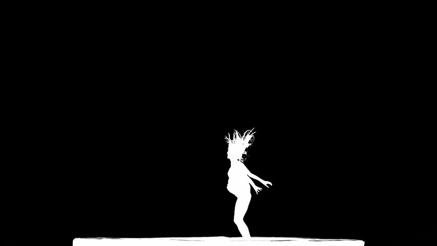 Alpha (matte) of gymnast girl jumping on the trampoline