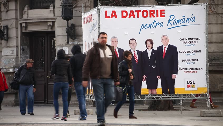 BUCHAREST, ROMANIA â NOVEMBER 9: Electoral campaign has started. Parliamentary elections are to be held on December, 9th, 2012. Competition is going to be tough. November 9, 2012, Bucharest, Romania
