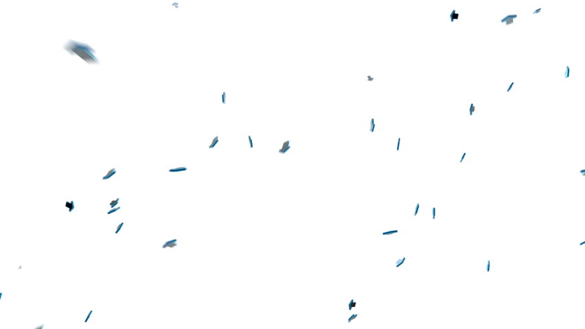 Blue arrows on white, moving chaotically towards camera.

Blue arrows flying around in changing directions, after which they gravitate towards the camera.