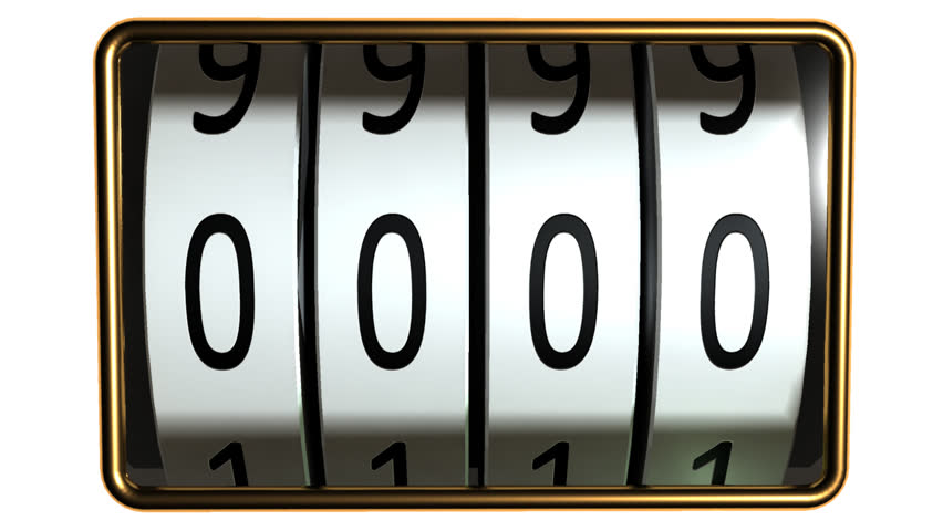 counter with four rolls looping counting from 0000 to 9999