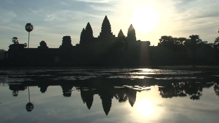 Ankor wat reflextion in the morning, Siem Reap, Cambodia