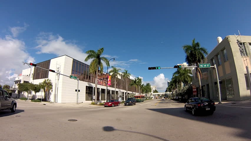 MIAMI, FL -NOVEMBER 2nd: Video of Biscayne Blvd from 14th terrace to 16th street taken with gopro 3, November 2nd, 2012 in Miami, FL.