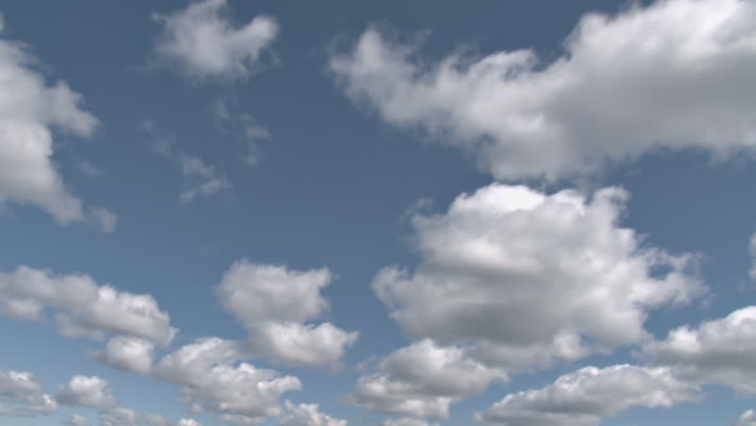 Cumulus clouds on the march toward and over the camera.