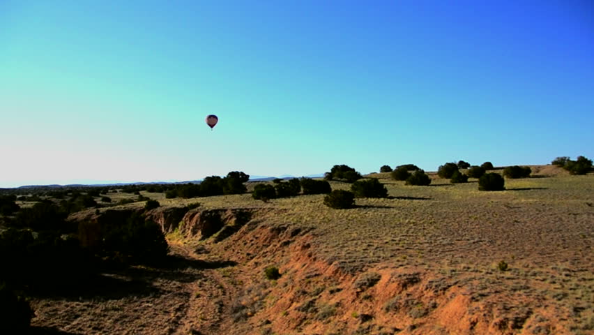 Hot Air Balloon Flying - Desert Aerial