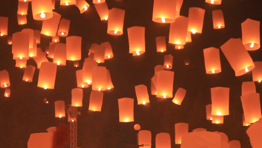 Flying lantern yeepang festival