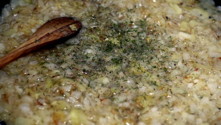 SUPER 35MM CAMERA - Frying onion in a pan 