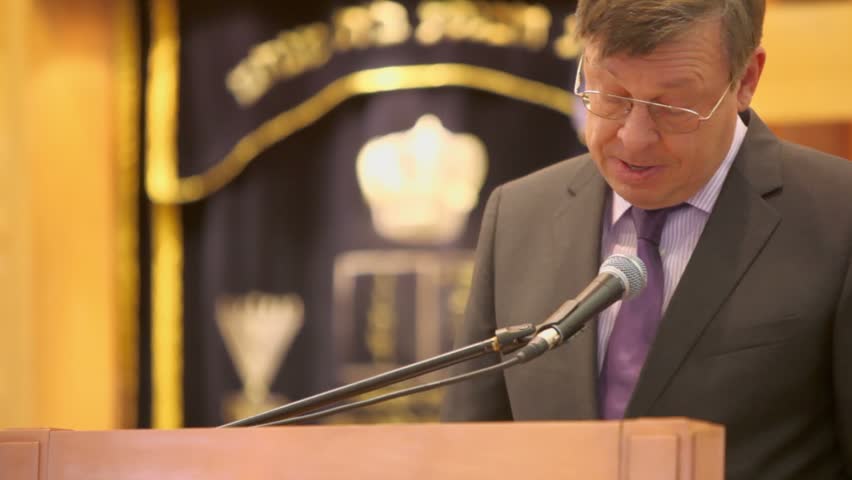 MOSCOW - JAN 27: Ambassador of Germany in Russia Ulrich Brandenburg at moscow synagogue Beis Menachem on International Holocaust Remembrance Day, on Jan 27, 2012, Moscow, Russia.