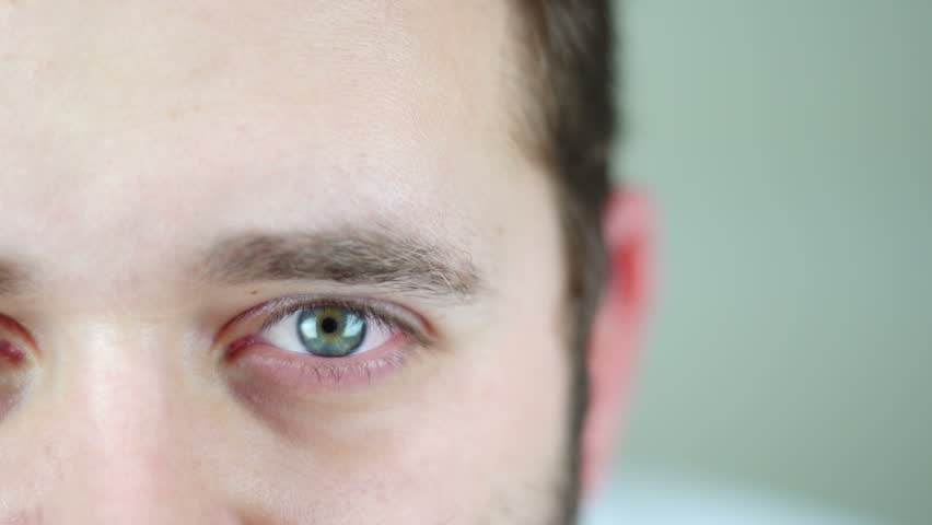 Super 35mm camera - Closeup of a blue/green eye 
