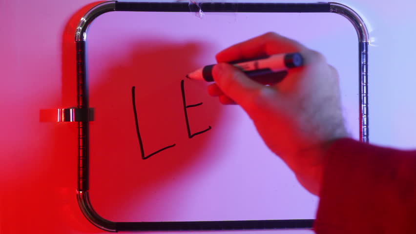 Writing "learn" on a whiteboard