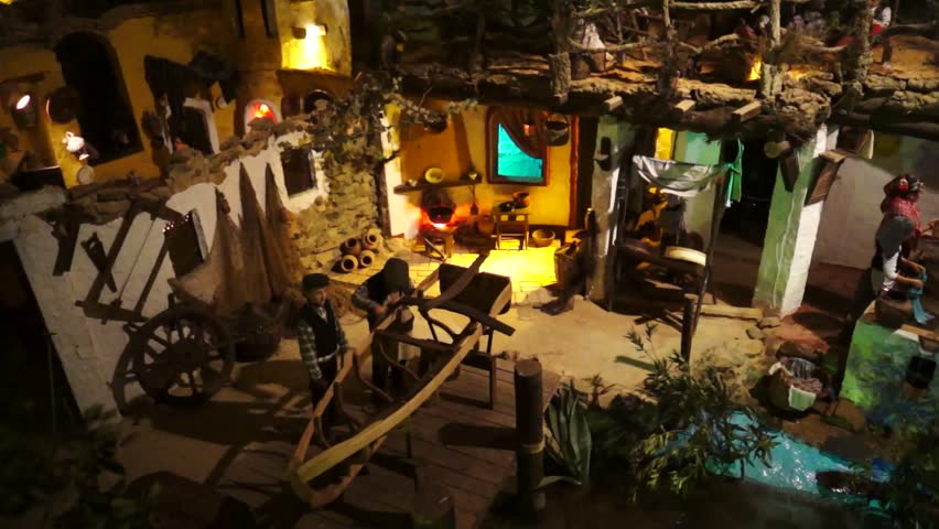 BEAS, HUELVA, SPAIN - DECEMBER 9: The Beas Living Crib recreates a life-scale nativity scene, the oldest of Andalusia and the second of Spain on December 9, 2012 in Beas, Huelva, Spain.