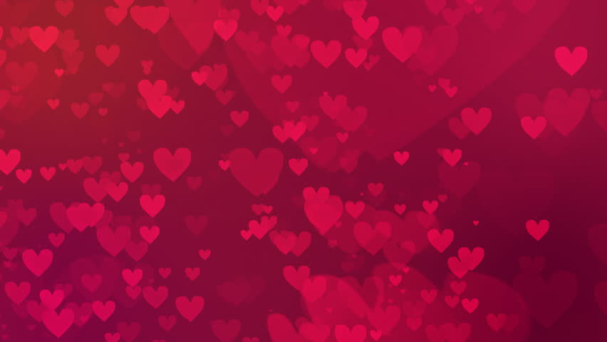 valentine's day loopable abstract background, flying hearts