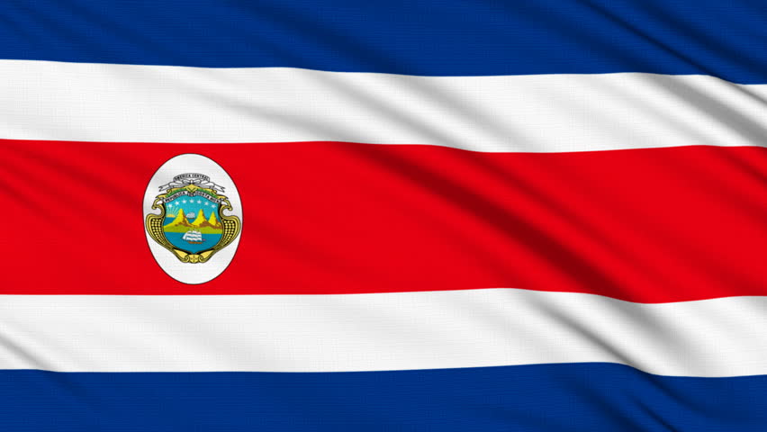 Flag Of Costa Rica Background Seamless Loop Animation Stock Footage