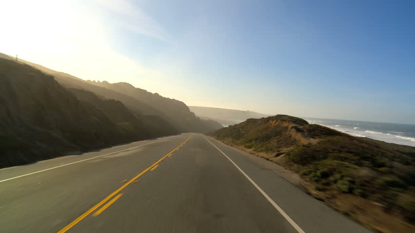Point-of-view shot of driving the Cabrillo Highway
