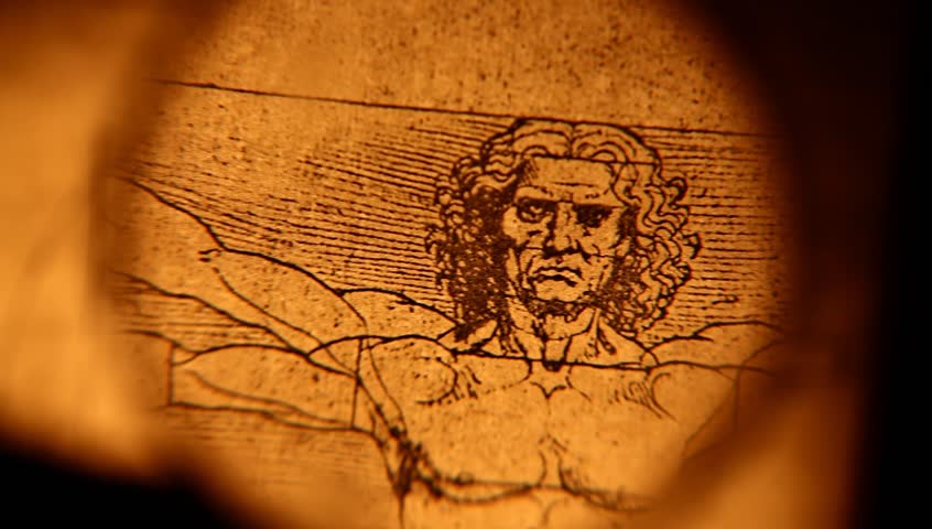 Photo of the Vitruvian Man by Leonardo Da Vinci from 1492