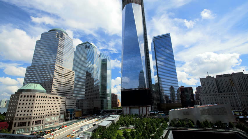 NEW YORK - CIRCA 2012: Time lapse of the Freedom Towers in lower Manhattan circa 2012