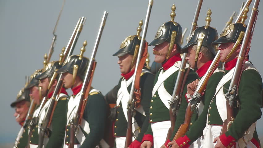 CRIMEA, UKRAINE â SEPTEMBER 29, 2012: Russians during reenactment of Battle of Alma (Crimean War 1853 - 1856) on a historical festival in Crimea. 