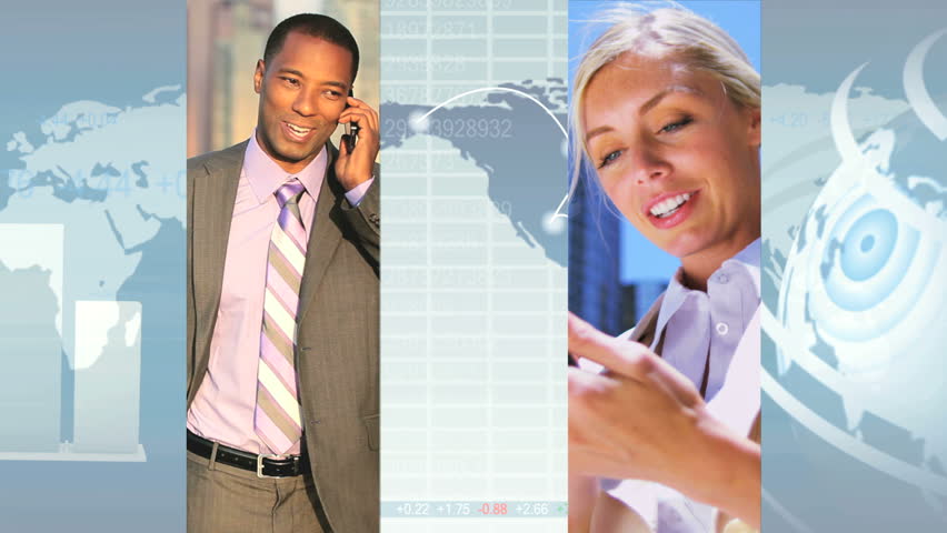 Montage image of global city business scenes CG graphics display, modern technology