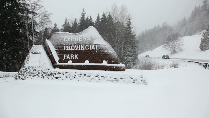 CYPRESS PROVINCIAL PARK BC CANADA - JANUARY 9 2013 Cypress Park Lookout West Vancouver BC Canada Heavy snow.