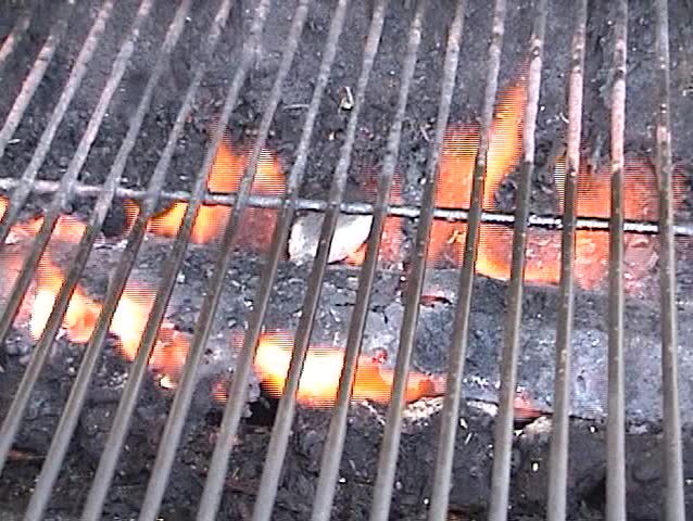 a person Bar-B-Cue's a steak for Breakfast