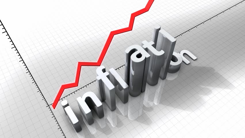 Concept animation, growing chart - Inflation.
