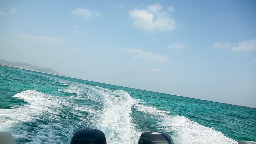the track of the motorboat