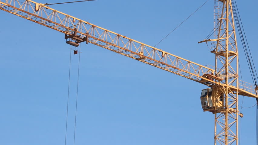 Lifting construction crane. construction site