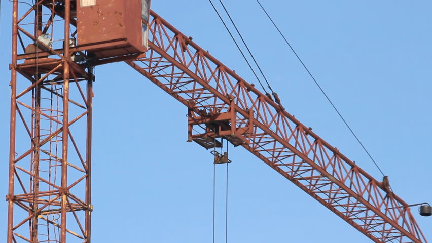 Lifting construction crane. construction site